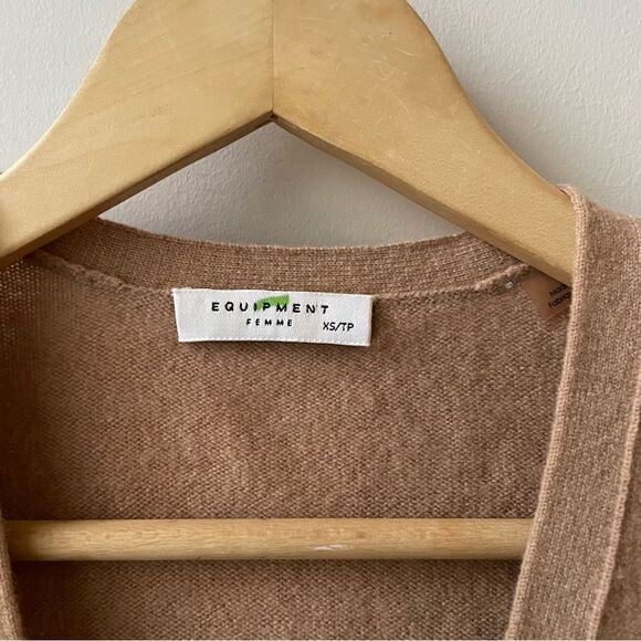 Equipment Sullivan Camel Cashmere Cardigan Sweater - Picture 4 of 6